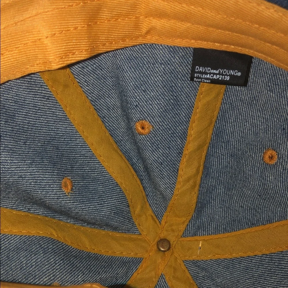 Embellished Distressed Denim Baseball Cap - Blue